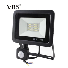 Светодиодный светильник 10 Вт, 20 Вт, 30 Вт, 50 Вт, прожектор, наружный PIR датчик движения, 220 В, IP66, наружный Точечный светильник, светодиодный прожектор, светильник, отражатель с датчиком