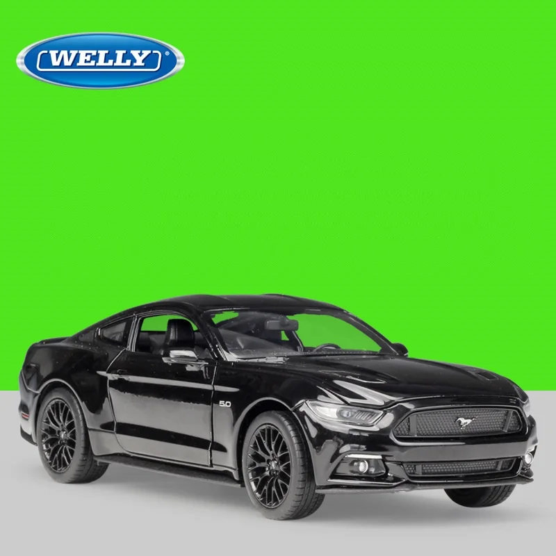 1:24 Welly Ford Mustang GT 2015 черная/красная/синяя/матовая черная литая модель автомобиля |