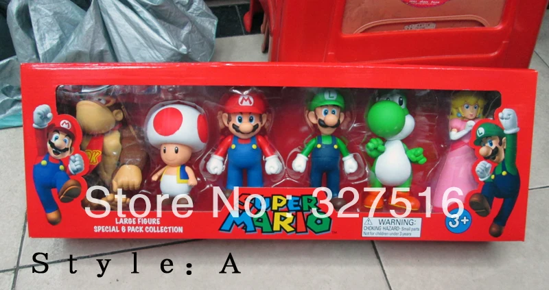 Official Super Mario Large 6 Figure Box Set 