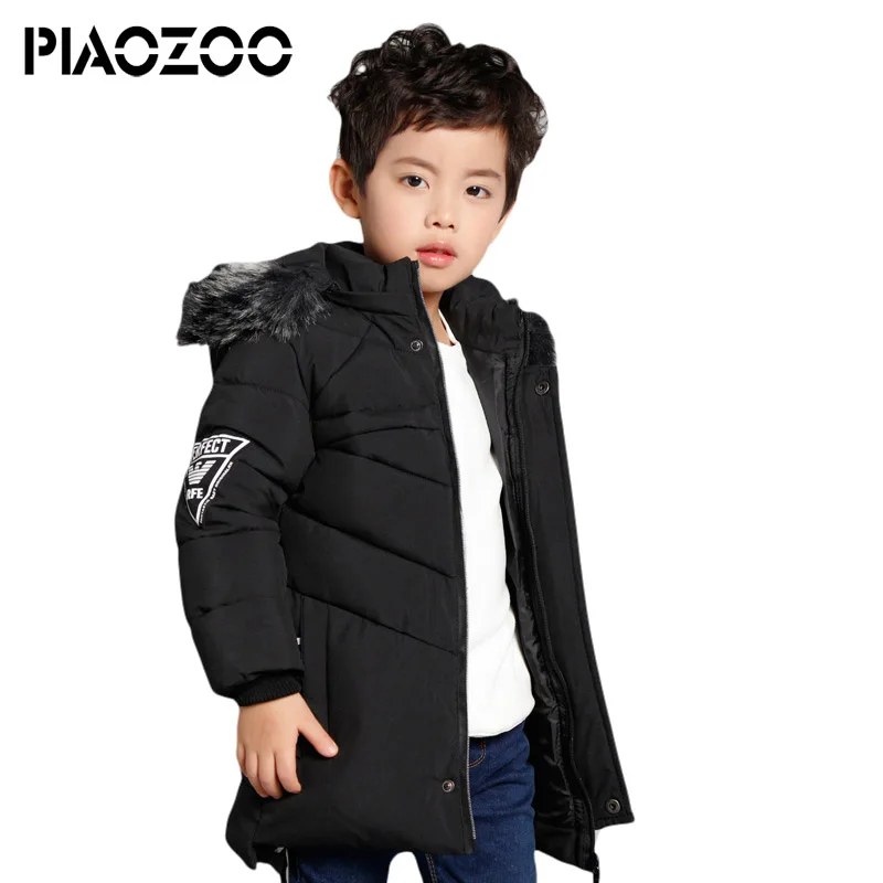 

Cold winter Long warm thicken 2018 boy winter jacket fur hoodie duck down coat for boy high quality children coats clothing P20