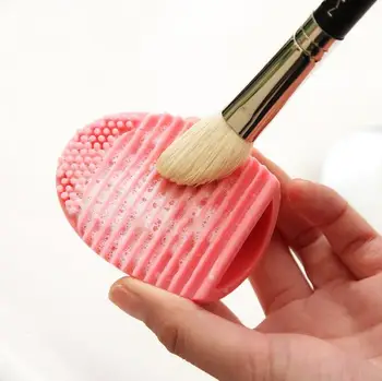 

Free Shipping DHL 200PCS Hot Brushegg Cleaning Makeup Washing Brush Silica Glove Scrubber Board Cosmetic Clean Tools