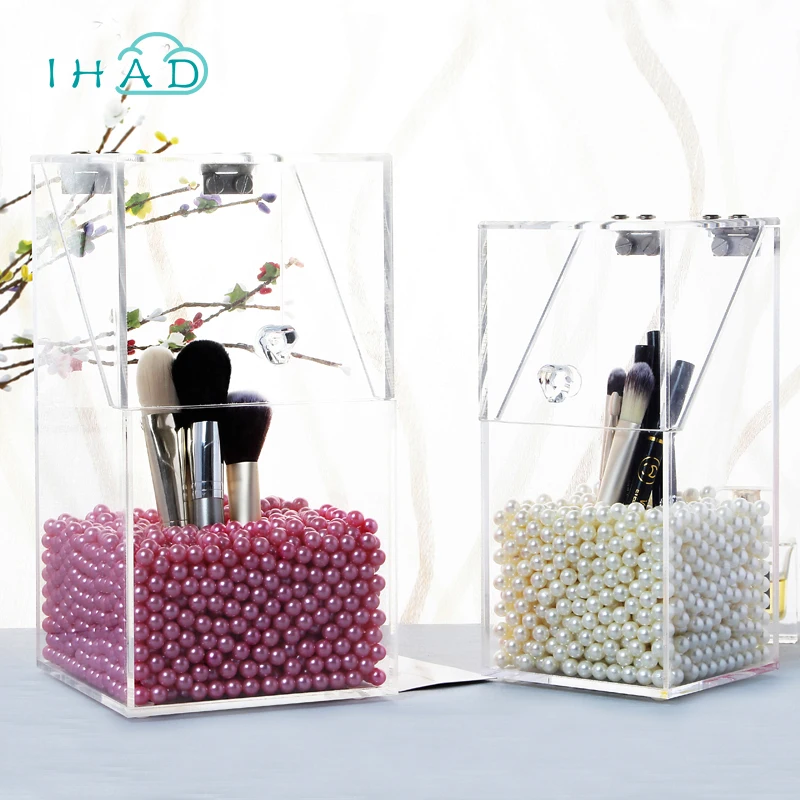 Crystal Makeup brush box Acrylic Makeup Organizer cosmetic storage tool