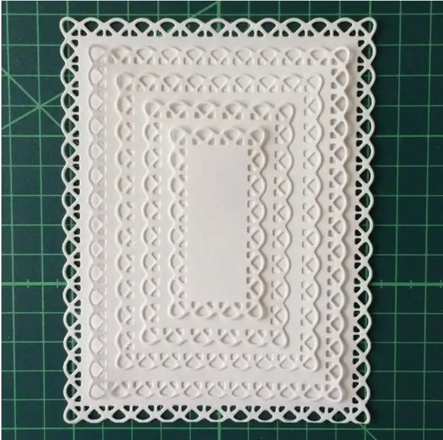 

5Pcs Lace Rectangle Metal Stencil Embossing Cutting Dies 3D DIY Scrapbooking Craft Photo Invitation Cards Decoration 107*139mm