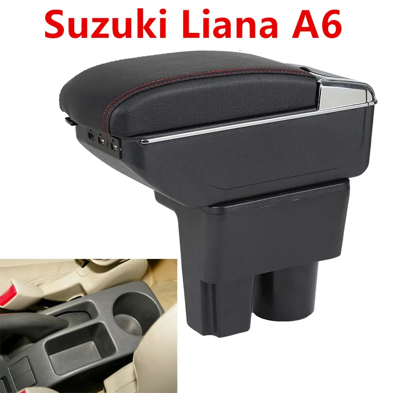 Для Suzuki Liana A6 подлокотник коробка центральный магазин Aerio содержимое коробка с подстаканником пепельница украшения продукты с USB интерфейсом