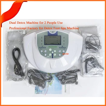 

DHL Dual Detox Machine Infrared Ray Aluminum Box Packing FIR Ion Detox Machine Foot Spa Ion Cleanser for 2 People Use