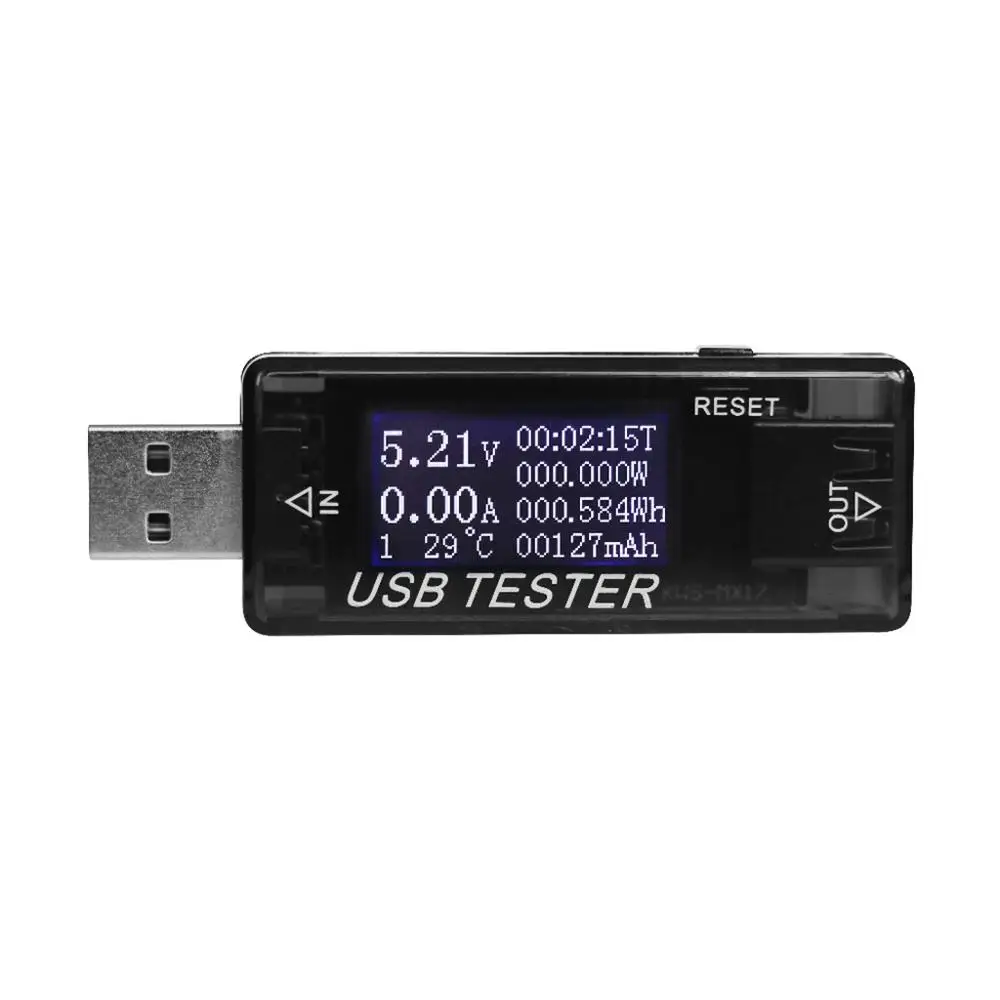 Черный 8 в 1 ЖК-дисплей USB индикатор напряжения тока зарядное устройство измеритель емкости power Bank - Цвет: Черный