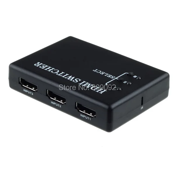3-Порты и разъёмы HDMI коммутатор переключатель выбора Splitter 1080 P видео для PS3 HDTV + ИК-пульт дистанционного