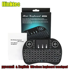 Мини Русский Английский новая версия 2.4 ГГц Беспроводной клавиатура Air Мышь Сенсорная панель Ручной для Android ТВ коробка Мини-ПК