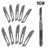 Нож для скальпеля, 1 нож для скальпеля с 10 лезвиями для лепки 10 #11 #12 #15 # хирургический нож для животных ручка для резьбы по дереву нож для печа... ► Фото 1/6