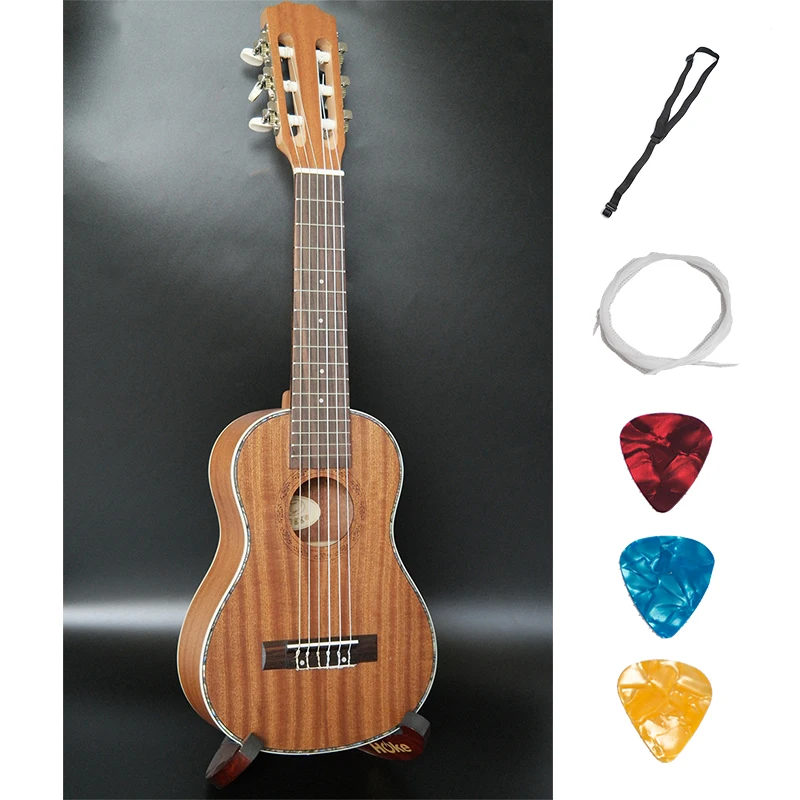 

Acoustic Guitalele Ukulele 28 Inch Hawaiian Shaliber Celluloid Mini Guitar 6 Strings Travel Guitar Uke