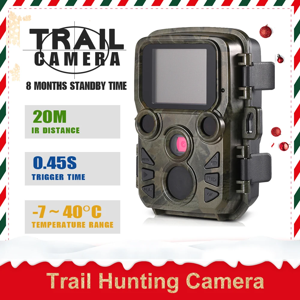 

12MP 1080P Mini Trail Camera Hunting Game Outdoor Wildlife Scouting Camera with PIR Sensor 0.45s Fast Trigger IP66 Waterproof