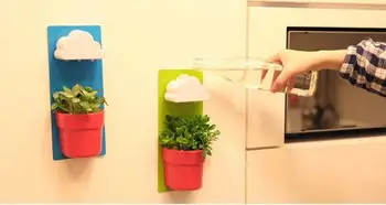 

Wall Flower Pot Clouds Rainy Pot / Wall-hung Flowerpot Blue/Green Rainy Pot