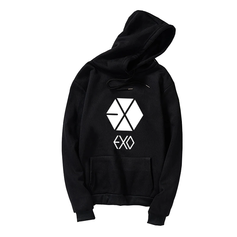 EXO Hoodies Women Men Korean Kpop Sweatshirt Fan Supportive Clothes Casual Loose Harajuku Letter Print Tracksuits Tops Plus Size (1)
