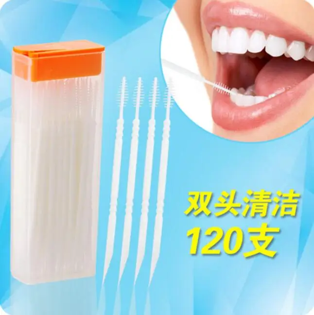 Портативные двойные пластиковые зубочистки 6 шт/LotCreative зубные зубочистки чистки межзубная щетка