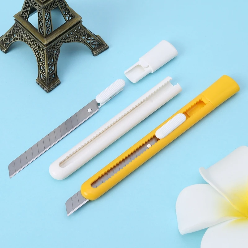 

Mini Utility Knife Blade Cutter Stainless Steel Retractable Razor Office Supply