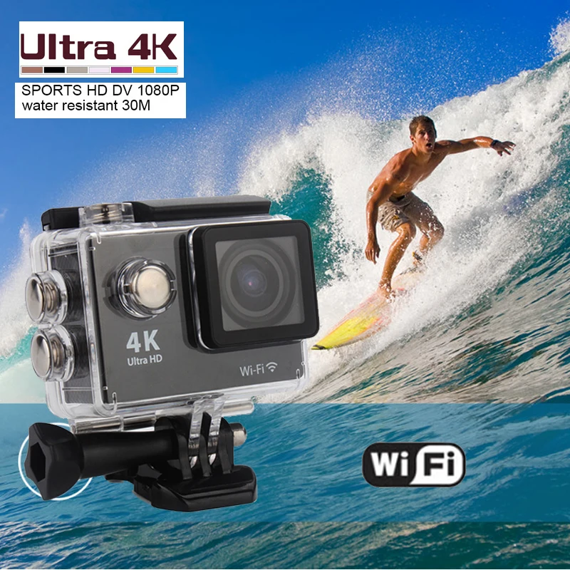2016 HD Action 4K Camera H9R Wifi Sport Cam Diving 30M Sports Waterproof Camera Wide Angel Lens 2-inch Helmet MINI Cameras