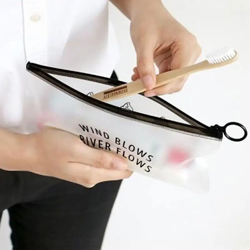 

Fashion Women Clear Cosmetic Bags PVC Toiletry Bag Travel Organizer Necessary Beauty Case Makeup Bag Bath Wash Make Up Box