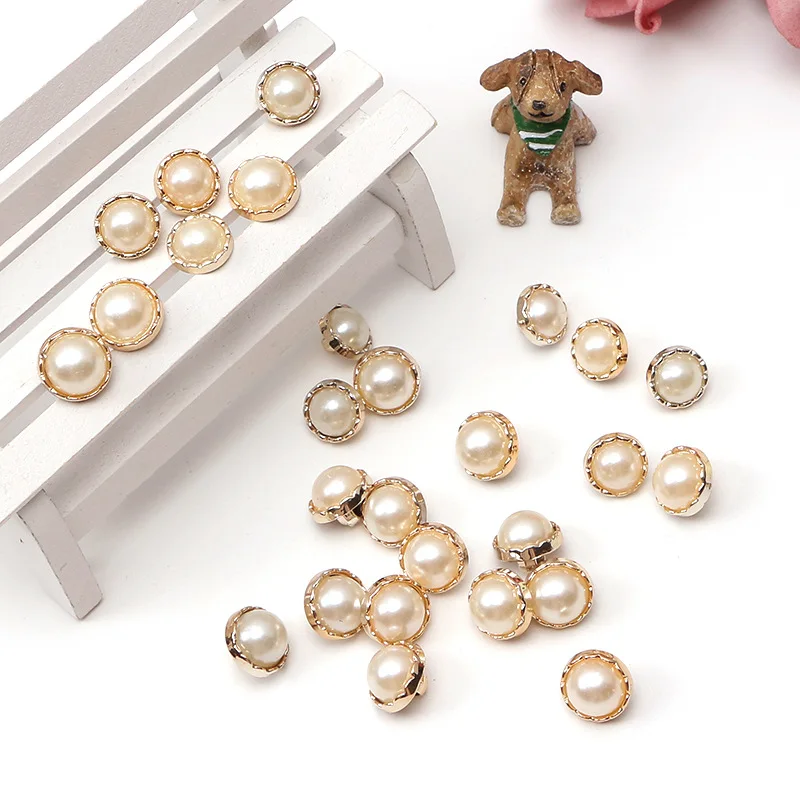 

50Pcs Imitation Pearl Plastic Buttons Sewing Accessories Notions Vintage Buttons Wedding Dress Clothing Buttons Decorative