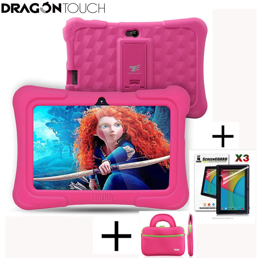 Dragon Touch Y88X Plus 7 inch Kids Tablets for Children Quad Core Android 5.1 +Tablet bag+ Screen Protector gifts for Child