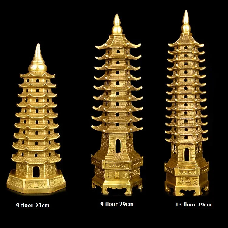 Медная башня wenchang 9/13 полы открывают китайские украшения для дома фэн шуй подарок