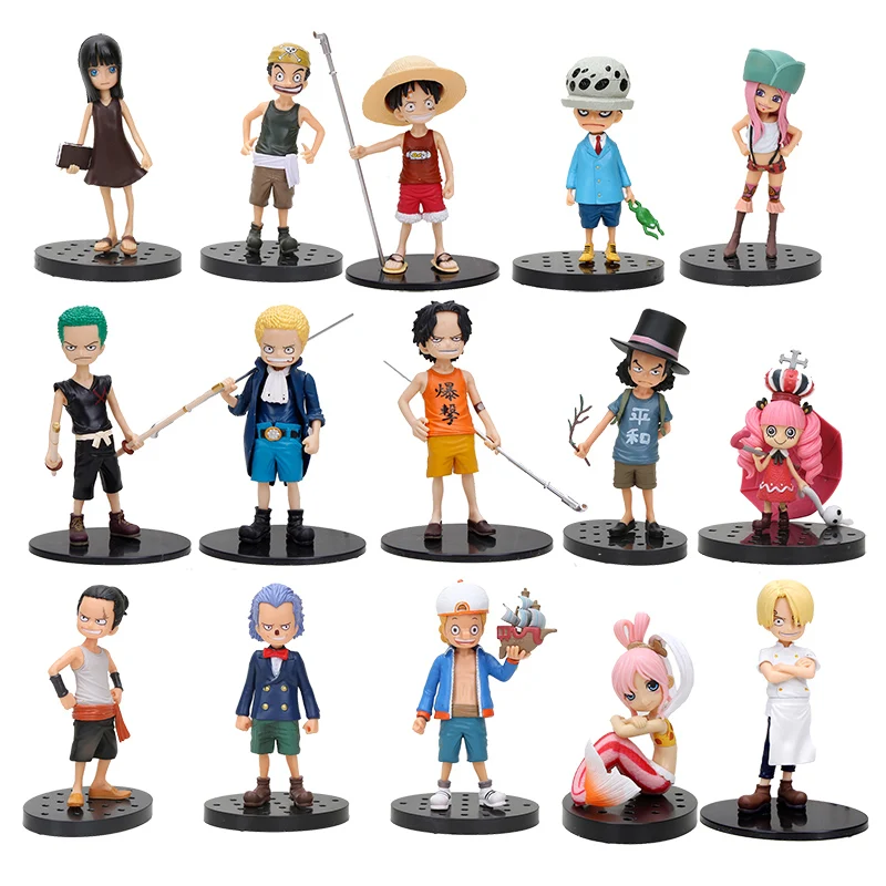 

One Piece Childhood Figure Luffy Zoro Nami Franky Sanji Usopp Brook Action Figures Kid Toys Figurine Dolls