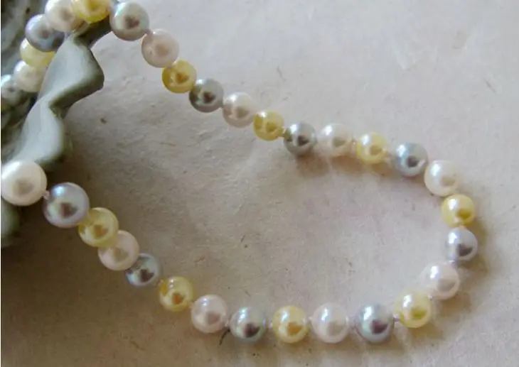 

ELEGANT AAA9-10MMAAA SOUTH SEA ROUND GOLD GREY WHITE PEARL NECKLACE18INCH