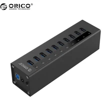 ORICO A3H10 USB 3.0 HUB Neue design Mit Netzteil Aluminium 10 Port USB 3.0 HUB-Schwarz