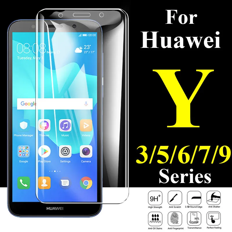Защитное стекло для huawei y5 y6 y7 prime 2018 Защитная пленка экрана 2017 y9 2019 y3 ii закаленное