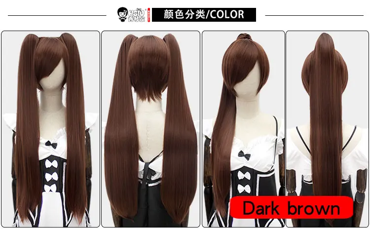 Hsiu 80cm Long Staight Ponytail Clip Cosplay Wig High Temperature Fiber Synthetic Wigs Anime Party 14 Color -Zentai shop online