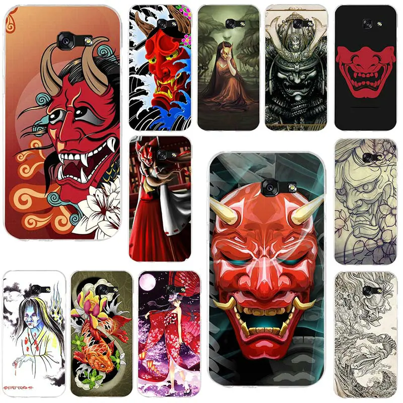 

Japanese Oni Hannya Demon Mask For Samsung Galaxy A3 A5 A7 J1 J2 J3 J4 J5 J6 J7 2016 2017 2018 Coque Bags Soft TPU Phone Cases