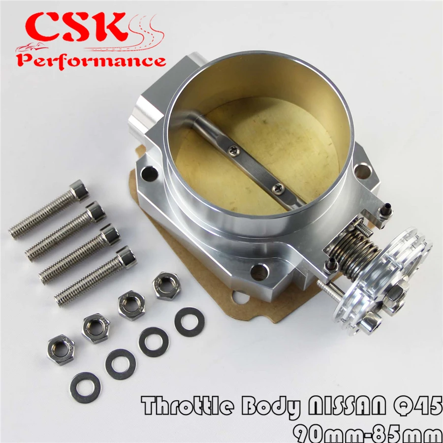 

90MM-85mm Q45 Throttle Body Intake Manifold FOR NISSAN RB25DET RB26DET RB20DT GTS SILVER