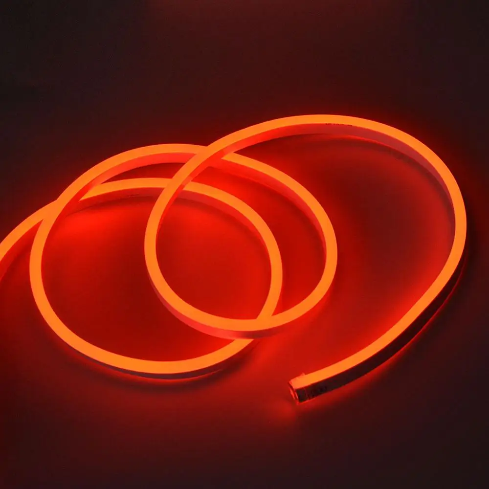 1/2/3/4/5/6/7/8/9/10M Светодиодные ленты светильник 220V неоновый светодиодный светильник лента Водонепроницаемый 120 светодиодный s/M 2835 Фея светильник s Рождественский светильник ing для сада - Испускаемый цвет: Neon-Red