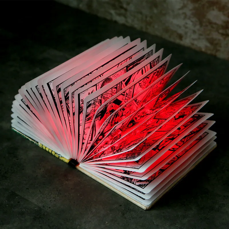 Najtaniej LED Marvel komiksów światło żelazne człowiek kapitan amerykański Spiderman Antman Hulk Thor kolekcja oświetlenie BookLamp prezenty fani filmów