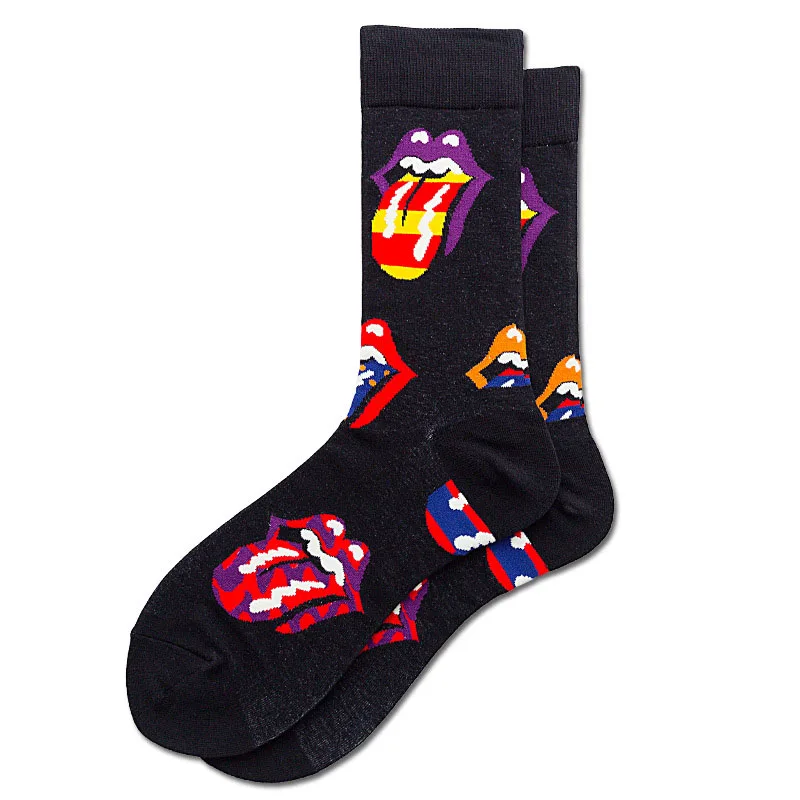 Цветные хлопковые счастливые мужские носки, женские повседневные дизайнерские брендовые носки Harajuku в британском стиле, модная новинка художественная одежда для пар - Цвет: 17