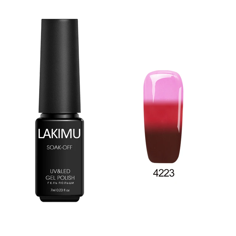 Lakimu долговечный термо-УФ-гель 7 мл замачиваемый при смене температуры Цветной Гель-лак для ногтей лаков Гибридный Гель-лак набор для дизайна ногтей - Цвет: 4223