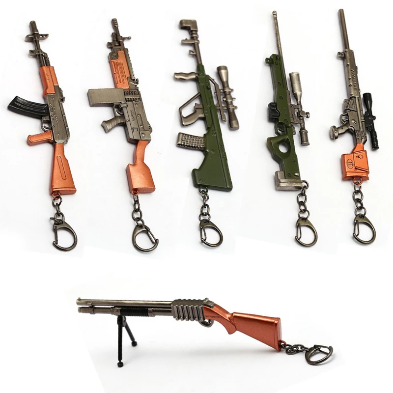 

17cm Simulation Gun Weapons Keychain PUBG Playerunknown llaveros 98K AWM Mini Pendant For Fans Gifts