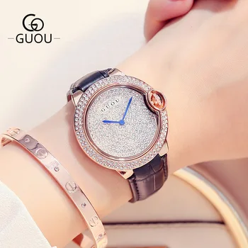 

GUOU Brand Luxury Women Quartz Diamond Watches Damenuhr Modern Fashion Montre Femme Horloge Ladies Clock Beauty Wrist Watch