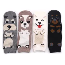 Носки хлопковые с забавным Для женщин Прекрасный Животные Пёс из мультфильма носки с узором 2019 высокое качество в Корейском стиле, модная