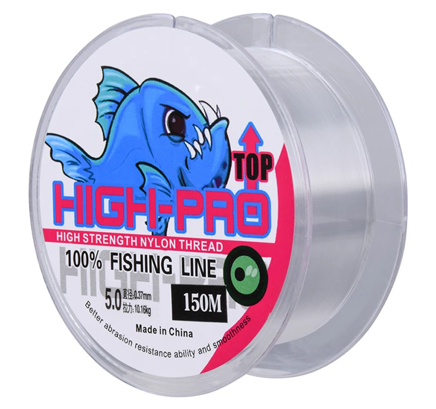 Goture HIGH-PRO Fishing Line Nylon 150M TRANSPARENT Monofilament Super Strong Lines For Carp Fishing 9-22LB