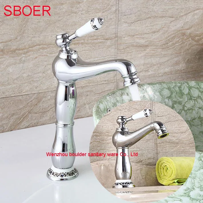 

New Arrival Elegant Two Type Blue White Bathroom Faucets Mixer Easy Washing for Basin Sink Sprout Hot and Cold Water Kitchen Tap