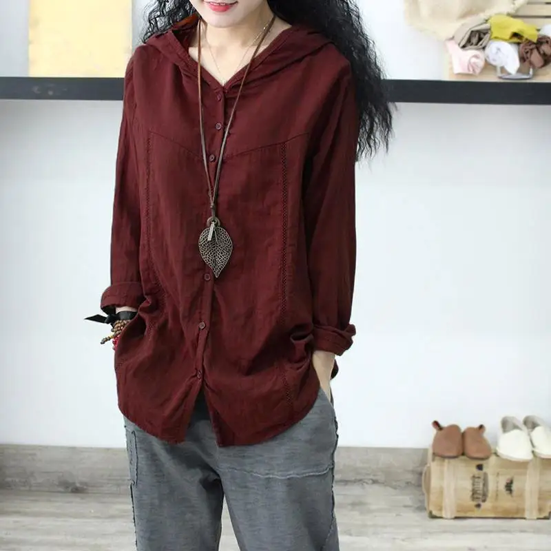 Винтажная женская льняная блузка Celmia, осень, новинка, Blusas Mujer размера плюс, рубашки с длинным рукавом, повседневные, свободные, Харадзюку, худи, топ, 5XL
