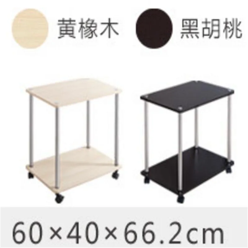 60*40*66CM Modern Wood Bedside Table Sofa Side Coffee Table Rectangle Mobile Corner Table Removable Tea Cart With Wheels