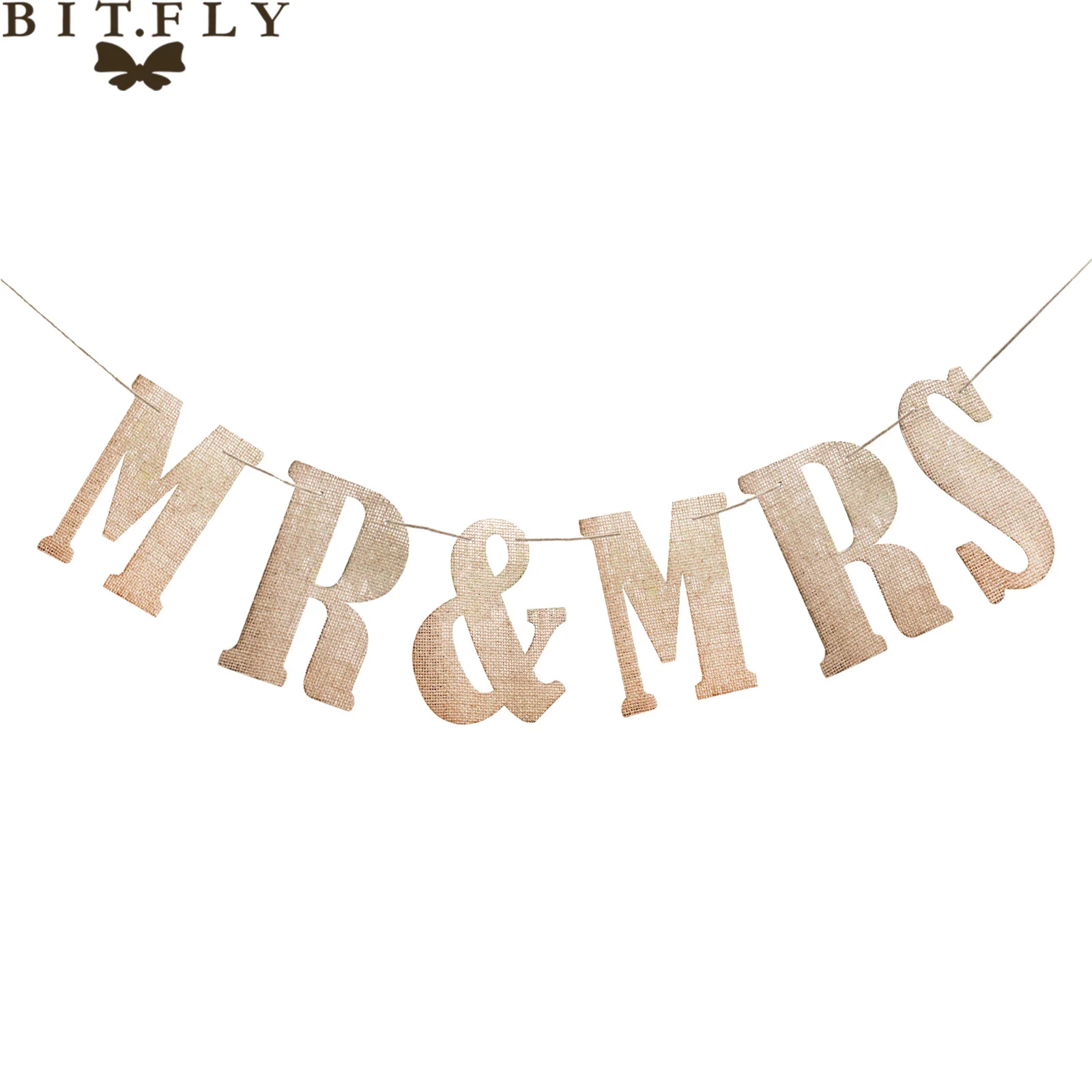 CHRISTENING Hessian Bunting Banner NEW BABY Vintage Burlap