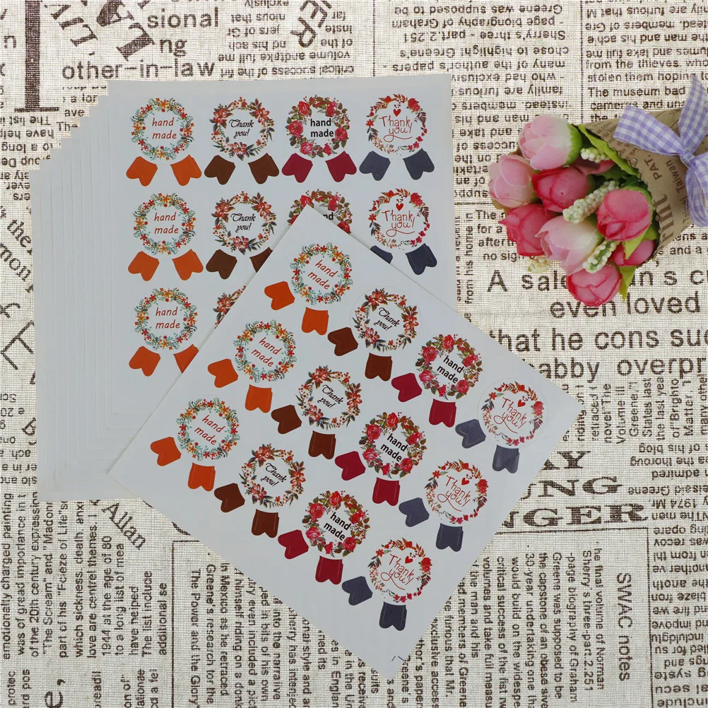 10 листов "Hand Made With Heart" крафт-бумага печать стикер s маркировочная клейкая этикетка для изделий ручной работы Diy Хлебопекарная упаковка