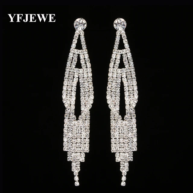 Yfjewe New Design Full Crystal Elegant Costume Jewelry Earrings Yfjewe New Design Full Crystal Elegant Costume Jewelry Earrings Female Fashion Women Clic Accessories Dangle