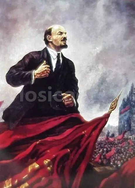Lenin Stalin Marx Engels Mao Zedong Soviet Leaders Communist Poster 