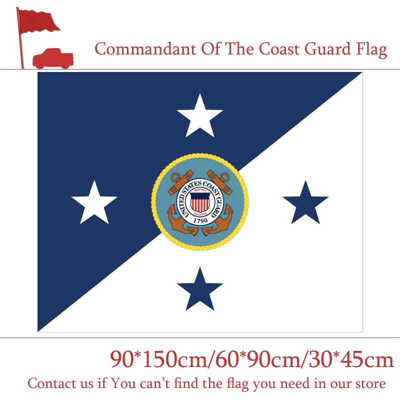 3x5ft Polyester Banner The Coast Guard Auxiliary Commandant Flag 90*150cm 60*90cm 30*45cm Car Flag America