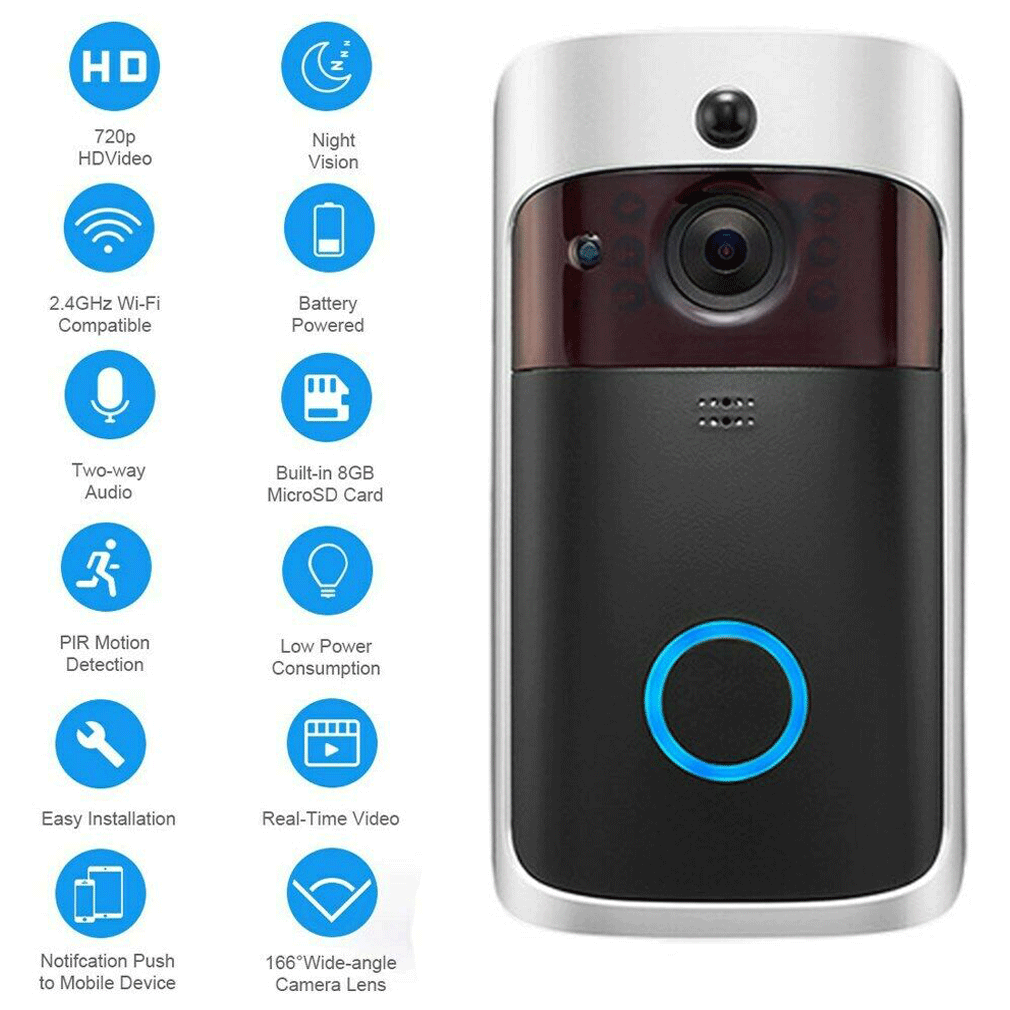 Беспроводной V5 умный беспроводный дверный звонок ИК Видео визуальный кольцо Камера удаленный домофон HD монитор наблюдения Ночное Видение
