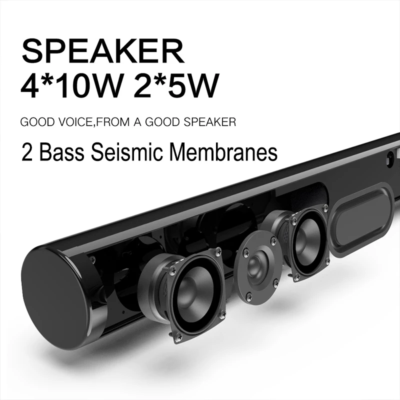 2 in 1 3D surround Multichannel Audio Soundbar MP3 Player Bluetooth Wireless Stereo Bar TV Speaker for PC/Laptop/TV/Phone