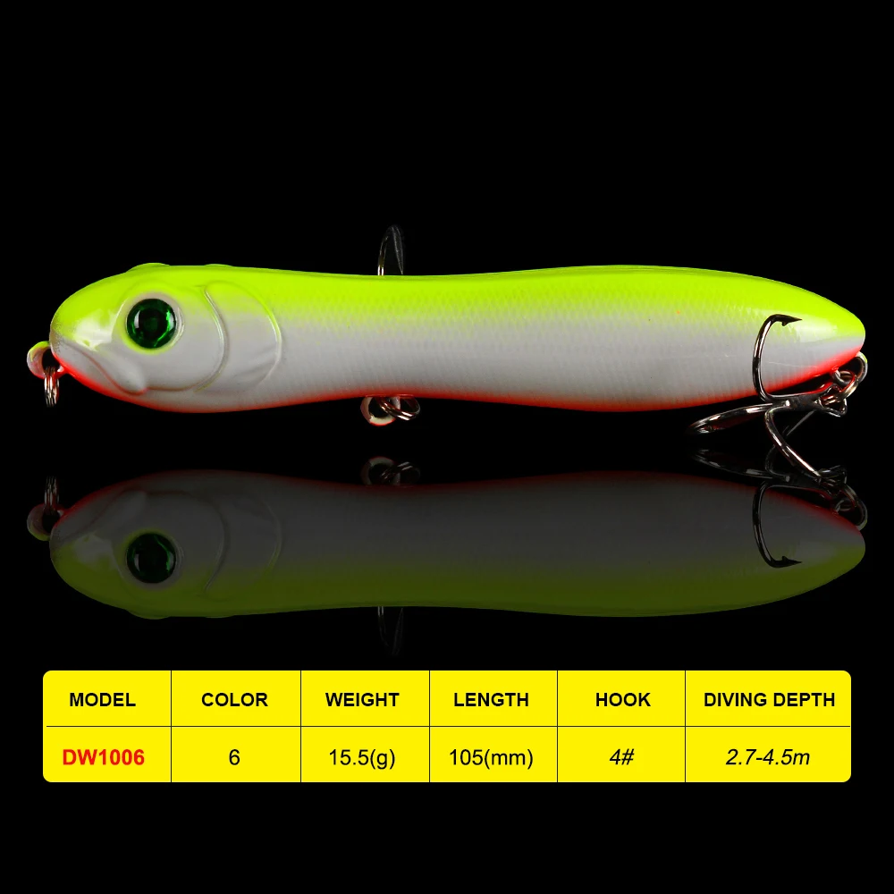 

Flybass Hot Sale Popper 1pc 6 color Fishing Lures 10.5cm-4.13"/15.5g-0.55oz Fishing Tackle 4# Hook Fishing Bait Lure New Arrival